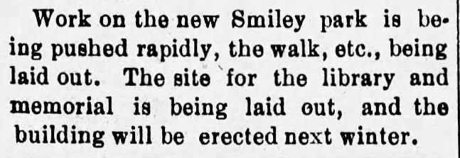 Smiley Park_Redlands Facts, 05-05-1897