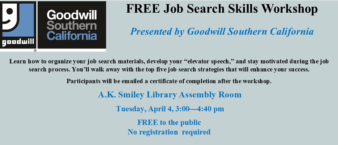 FREE Job Search Skills Workshop: April 4